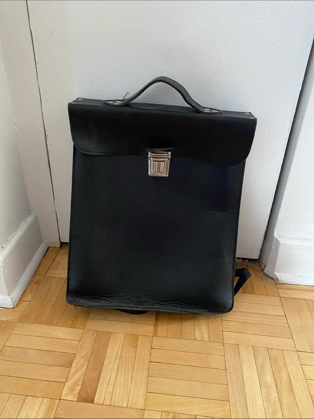 Black Leather Backpack
